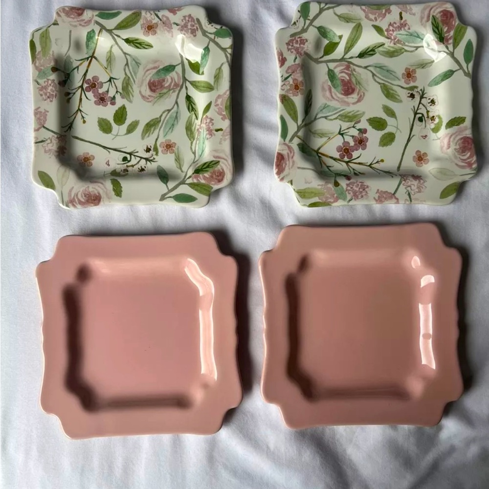 Sweet Laurel ceramic dessert plates.